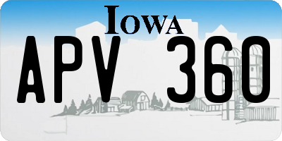 IA license plate APV360