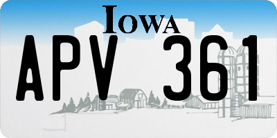 IA license plate APV361