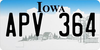 IA license plate APV364