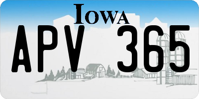 IA license plate APV365