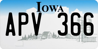 IA license plate APV366