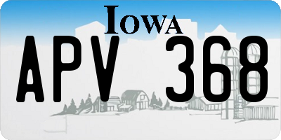 IA license plate APV368
