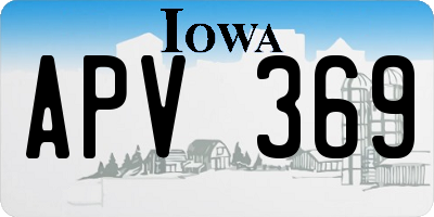 IA license plate APV369