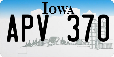 IA license plate APV370