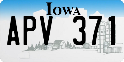 IA license plate APV371