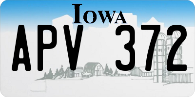 IA license plate APV372