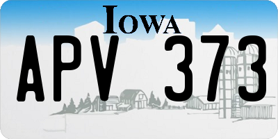IA license plate APV373