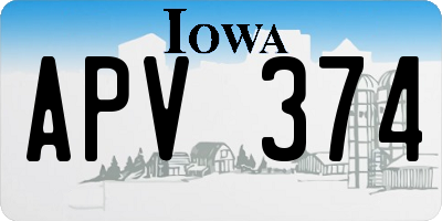 IA license plate APV374