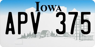 IA license plate APV375