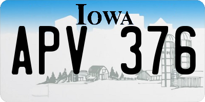 IA license plate APV376