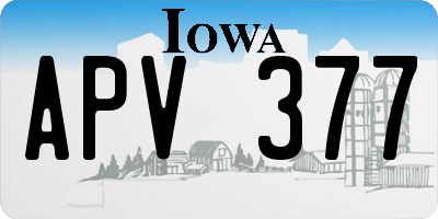IA license plate APV377