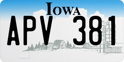 IA license plate APV381