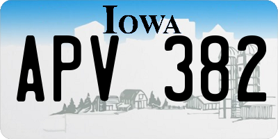 IA license plate APV382