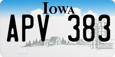 IA license plate APV383