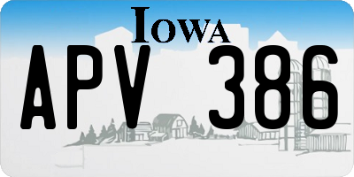 IA license plate APV386