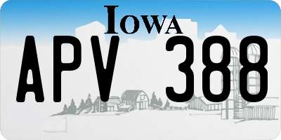 IA license plate APV388