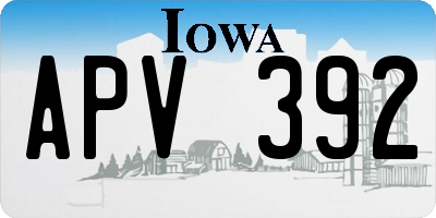 IA license plate APV392