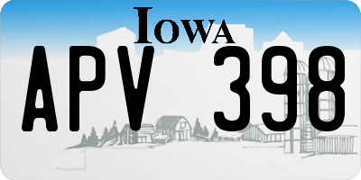 IA license plate APV398