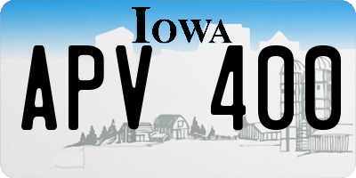 IA license plate APV400