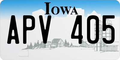 IA license plate APV405