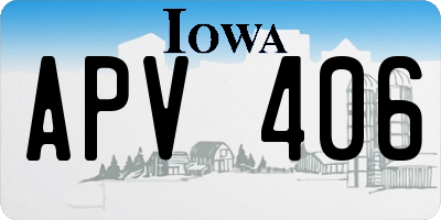 IA license plate APV406