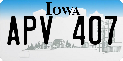 IA license plate APV407