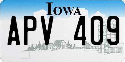 IA license plate APV409