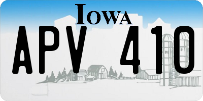 IA license plate APV410