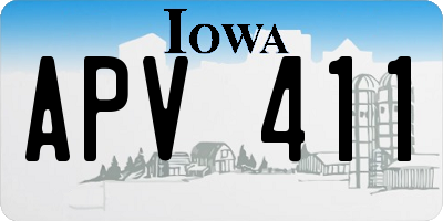 IA license plate APV411