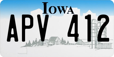 IA license plate APV412