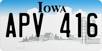 IA license plate APV416