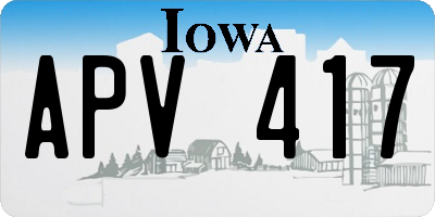 IA license plate APV417