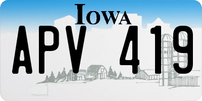 IA license plate APV419