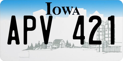 IA license plate APV421