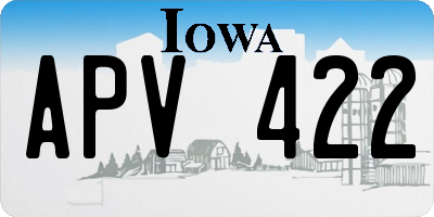 IA license plate APV422