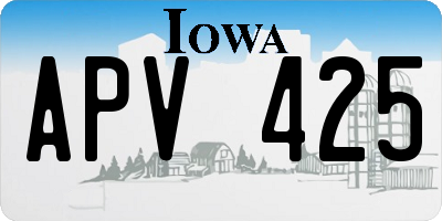 IA license plate APV425