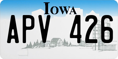 IA license plate APV426