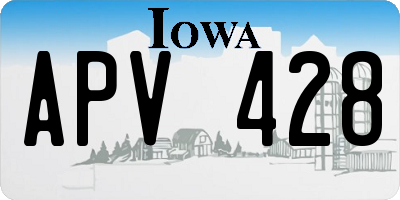 IA license plate APV428