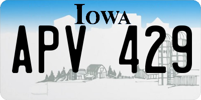 IA license plate APV429