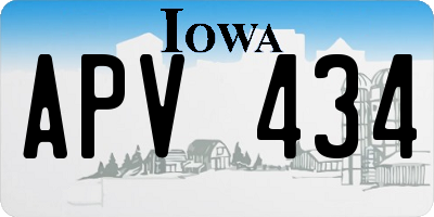 IA license plate APV434