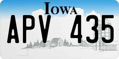 IA license plate APV435