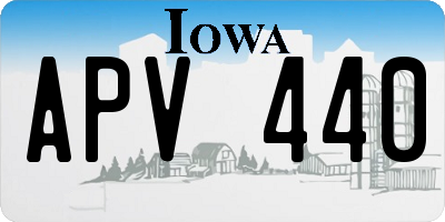 IA license plate APV440
