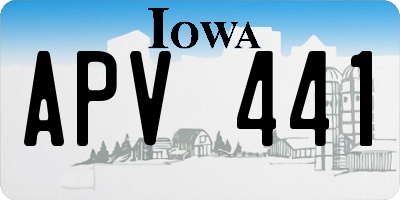 IA license plate APV441
