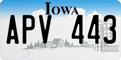 IA license plate APV443
