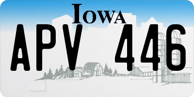 IA license plate APV446