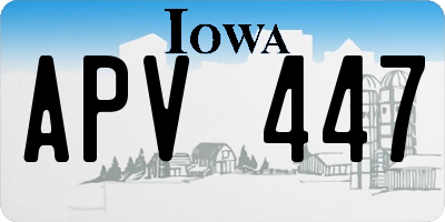 IA license plate APV447