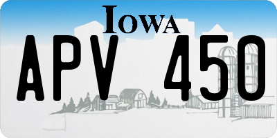 IA license plate APV450