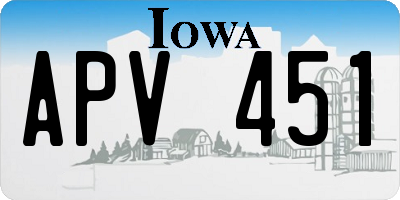 IA license plate APV451