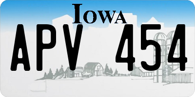 IA license plate APV454