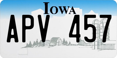 IA license plate APV457